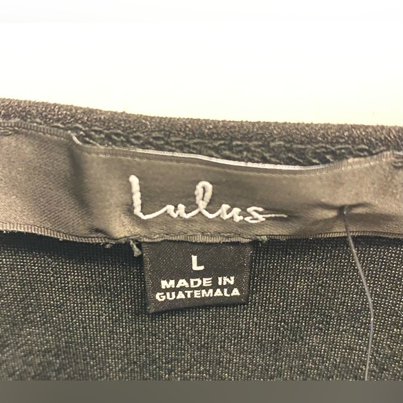 Lulus Dress Womens L Forever Your Girl Black Bodycon Mini Tulip Front straps - Picture 5 of 5